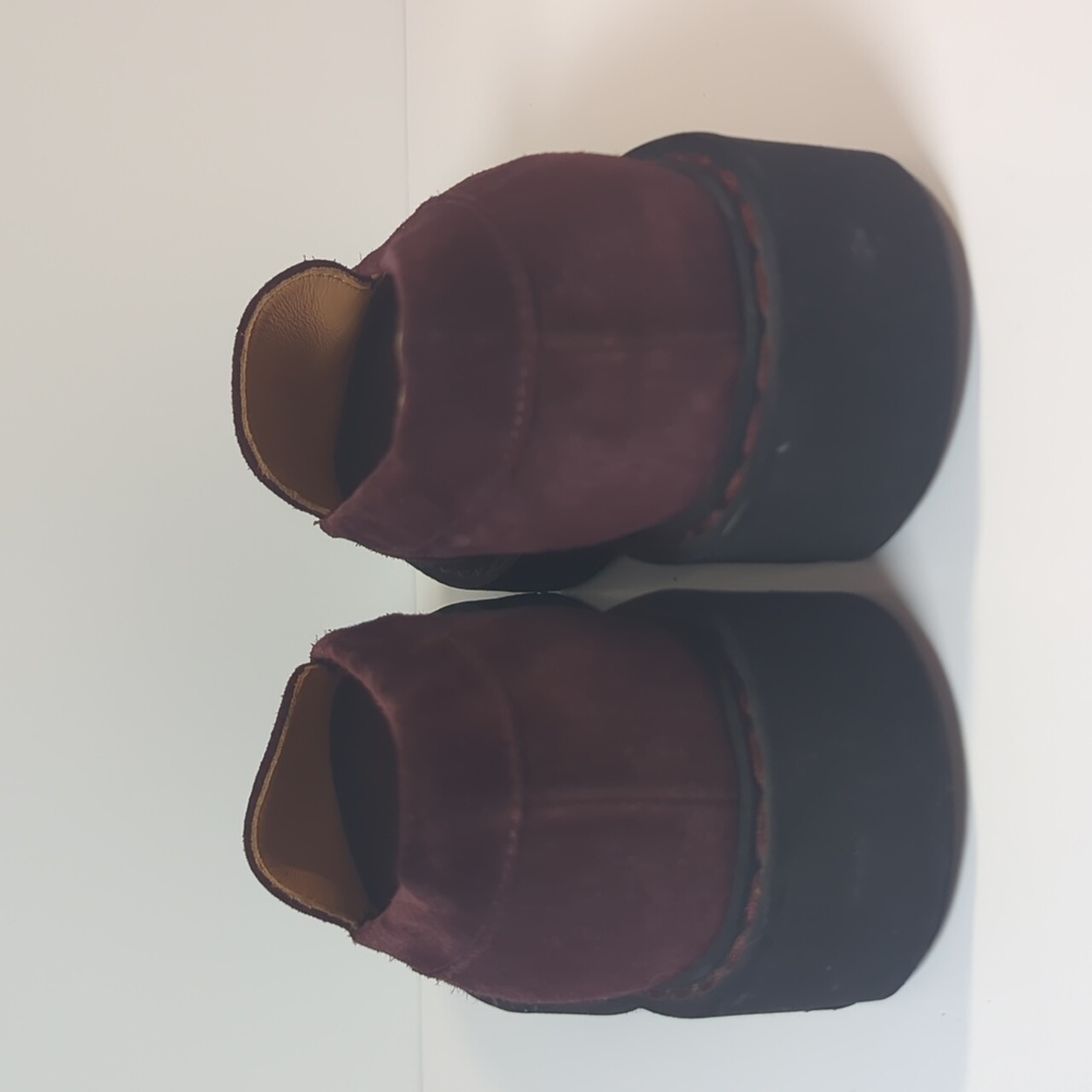 Aquatalia Suede Loafers Burgundy With Black Sole Size 9.5 - Picture 4 of 9